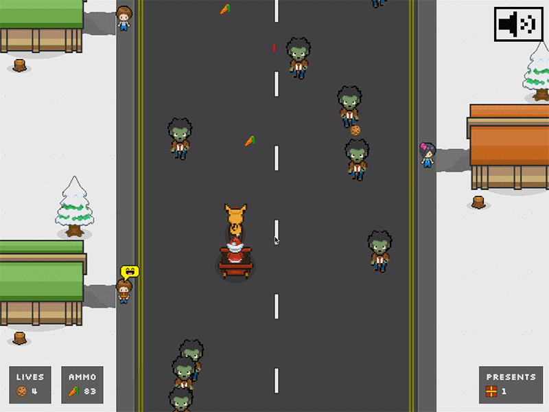Santa vs Zombies! christmas santa clause 8-bit retro game pixel retro 8bit game santa vs zombies santa zombies