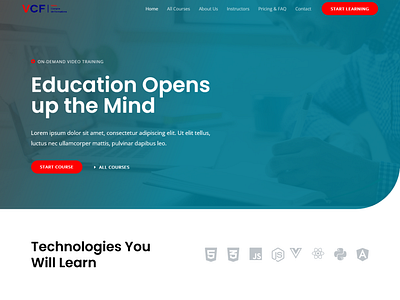 Wordpress Website for E-Learning Website.