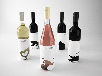 Kalahari's wine - 3D Render (design by Luca Pontarelli) 3d africa animal fstorm label safari wild wine