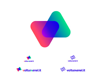 Volturaenel a arrows creative design directions energy gradient identity branding interaction italy logo shapes v vector