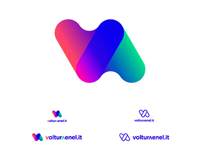 Volturaenel a arrows branding creative design directions energy gradient identity interaction italy logo shapes v vector