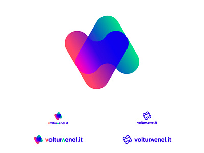 Volturaenel a arrows branding creative design directions energy gradient identity italy logo shapes v vector
