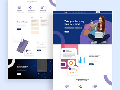 Landing Page Exploration application business color creative design illustration learning agency logo typography ui ux web design