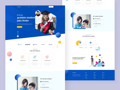 Landing page exploration application business color creative design illustration logo typography ui ux web design