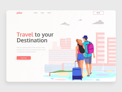 Travel Agency l Landing Page Exploration 2020 trends branding business creative design digital agency illustration landing page design landing page exploration typography ui ux vector