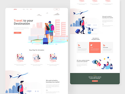 Travel agency page exploration 2020 design 2020 trends branding business clean ui creative design illustration landing page design landing page exploration travel agency typography ui ux web design