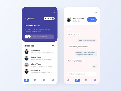 Friend Finder App- Mobile Application 2020 design 2020 trend 2020 trends application business color creative design design friend finder messenger mobile app mobile application typography ui ux web design