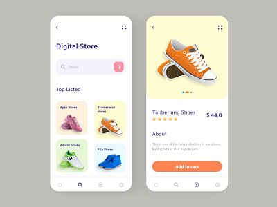 Digital Store- Mobile Application Exploration 2020 design 2020 trend 2020 trends application business color creative design mobile app mobile application design typography ui ux web design