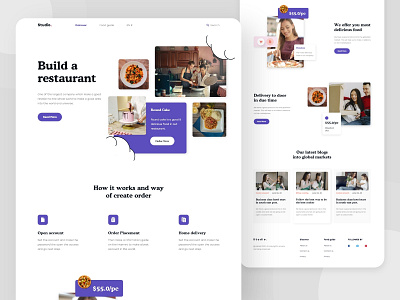 Online Restaurant- Landing Page Exploration 2020 2020 design 2020 trend 2020 trends 2020calendar business clean ui color creative design digital restaurant landing page concept landing page design landing page exploration landing pages landingpage minimai typography uiux ux