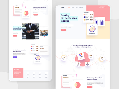 Banking Agency- Landing page design 2020 2020 design 2020 trend 2020 trends 2020calendar business clean design clean ui color creative design landing page landing page design landingpage minimal online banking typography ui uiux web design