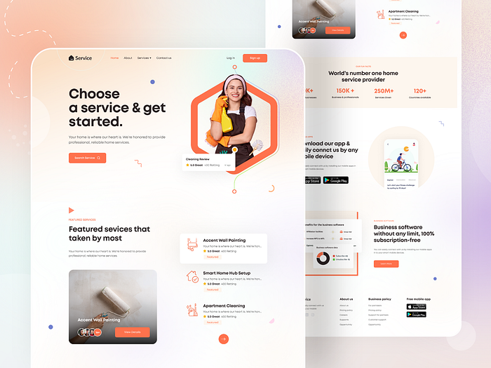 Home Service- Landing Page Design By Rashedul Islam 🔥 On Dribbble