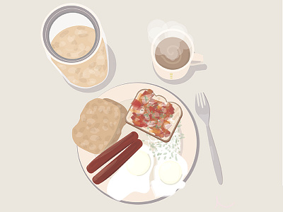 Beige Breakfast beige breakfast food illustration vector