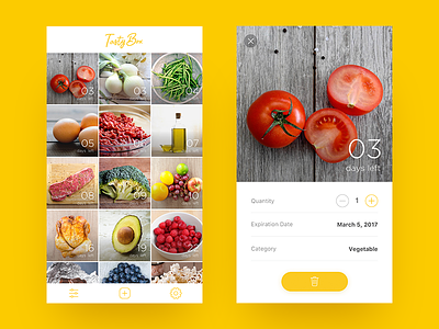 Food Expiration Date List on the App app foods list photos tasty ui vegetable yellow