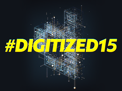 #Digitized15 Key Visual conference design digital digitized parachute typography yellow