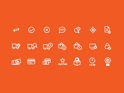 Interface icons set iconography icons mobile shopping website