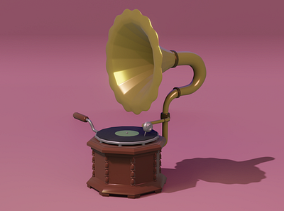 Gramophone 3d 3d art art b3d blender design games gramophone lowpoly music pretty simple