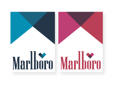 Marlboro For Him & For Her branding colour geometric her him line logo marlboro minimal packaging triangle