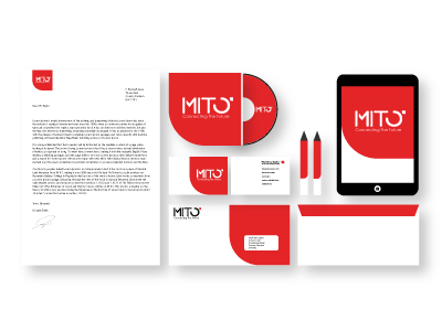 Mito Stationary Design branding corporate identity logo minimal mito mockup stationary