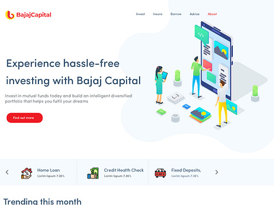 Landing Page Design - Bajaj Capital design finacial app financial mockup landing page layout web website website design