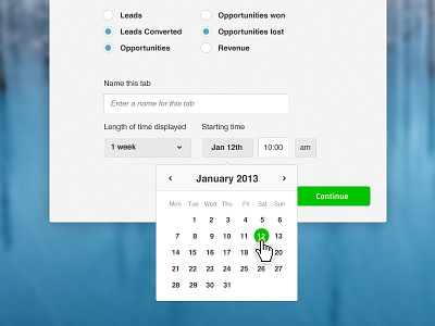 tickr settings menu business calendar interface popup settings tickr ui ux