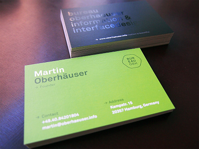 Bureau Oberhaeuser business-cards business cards cards cd ci corporate green stationary