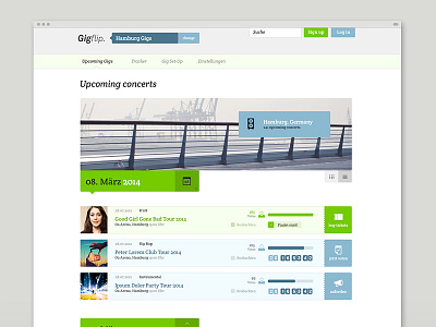 Gigflip Website clean flat green interface minimal simple ui user interface web design