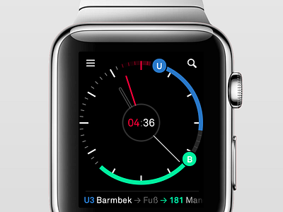 Nextr Watch Concept app apple watch interface public transportation smartwatch ui ux watch