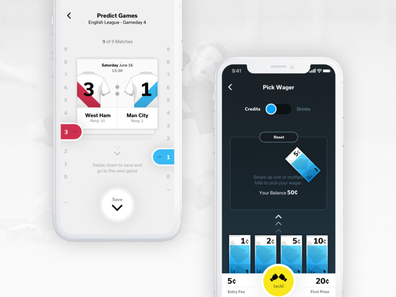 tackl Football Prediction App app betting football interface premiere league soccer sport sports betting tippspiel ui user interface ux