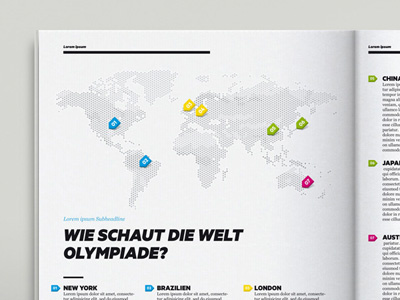 Magazine Infographic Map editorial infographic information design map pointer world worldmap