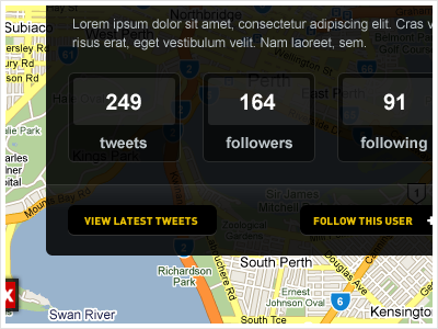 User Details app dark google tweet twitter ui web app yellow