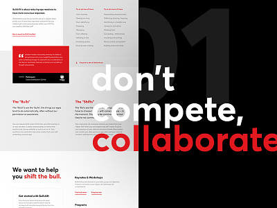Don't compete, collaborate. homepage introduction landing marketing type web website
