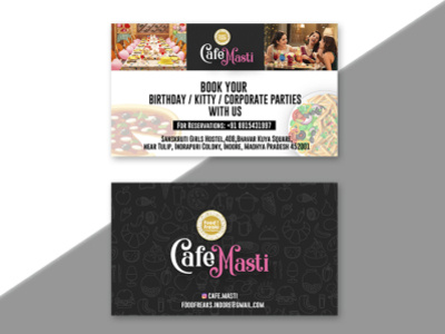 business crad designed for cafe masti branding business card design illustration vector