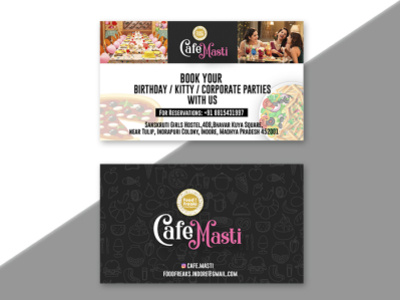 business crad designed for cafe masti