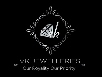 logo designed by vk jewelleries branding design logo vector