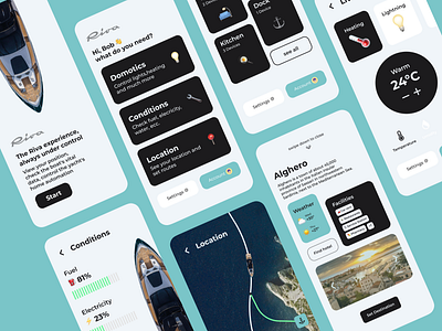 Riva Yacht Concept App app boat design luxury minimal ui ux yacht