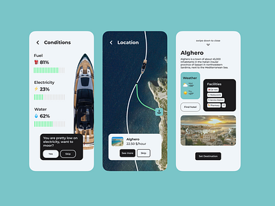 Riva Yacht Concept App app boat branding design luxury minimal mobile mobile ui ui ux yacht