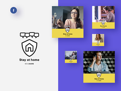 Action on social media | Stay at home brand branding coronavirus logo mark socialmedia stayathome