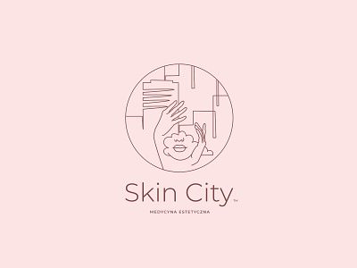 Skin City | Aesthetic medicine beauty branding city face logo mark medicine minimal outline skin