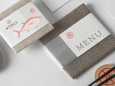 Atoci | Sushi Event | Menu brand branding food japan mark menu minimal restaurant sushi