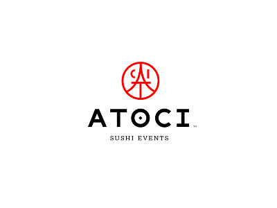 Atoci | Logo brand branding events food japan logo logo design mark minimal red restaurant sushi typography