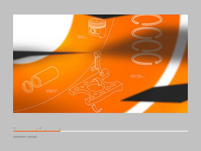 Animation concept | Screen intro animation brand branding car concept mechanics orange rally storyboard