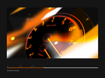 Animation concept | Screen speed brand branding camouflage glitch logo mechanics orange rally speed speedometer