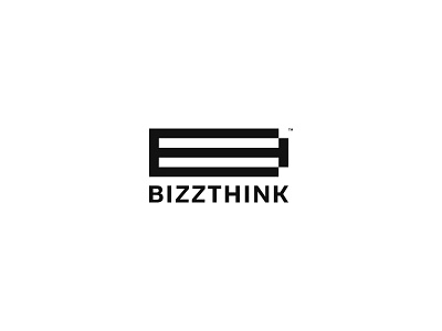 Bizzthink black brand branding business experts logo minimal professional startup typography