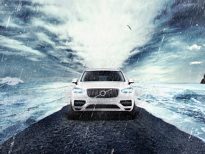 XC90 | 2017 automotive car concept illustration movie photomanipulation scene sea sky volvo water