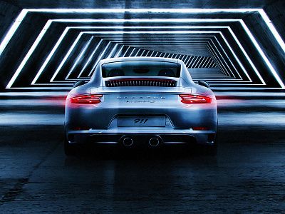 Porsche 911 Carerra S 911 automotive car carrera cinema film light photomianipulation porsche sport super