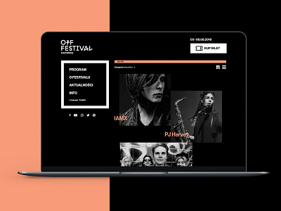 Off-Festival event festival lineup minimal music webdesign website