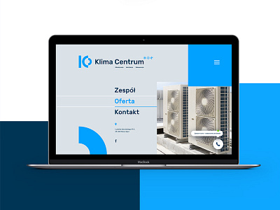 Klima Centrum Website air blue brand branding building company landingpage minimal webdesign website