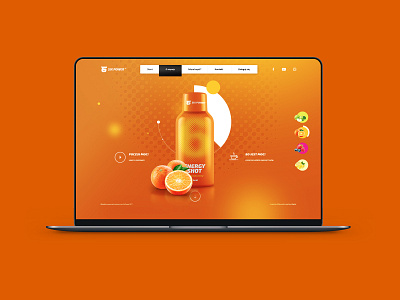 Six Power Website creative drink energy fruit juice orange packaging webdesign website