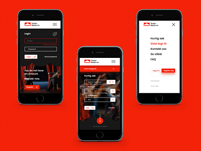 Teater Basen | Mobile art mobile red show webdesign website