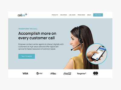 CallVU Homepage blue clean homepage landingpage minimal modern saas sales software telemarketing web design website